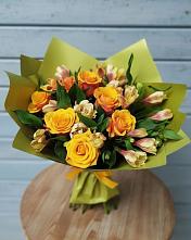 Букет цветов из:  Альстромерии и Розы в Алексеевка Уфимский район