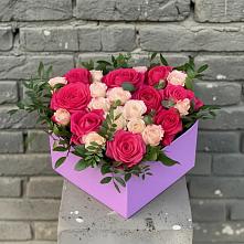 Цветочная композиция из Розы в коробке в Алексеевка Уфимский район