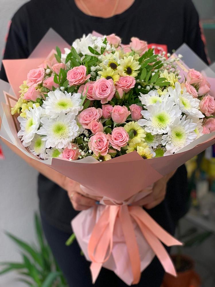 Букет цветов из: Розы и Хризантемы в Алексеевка Уфимский район