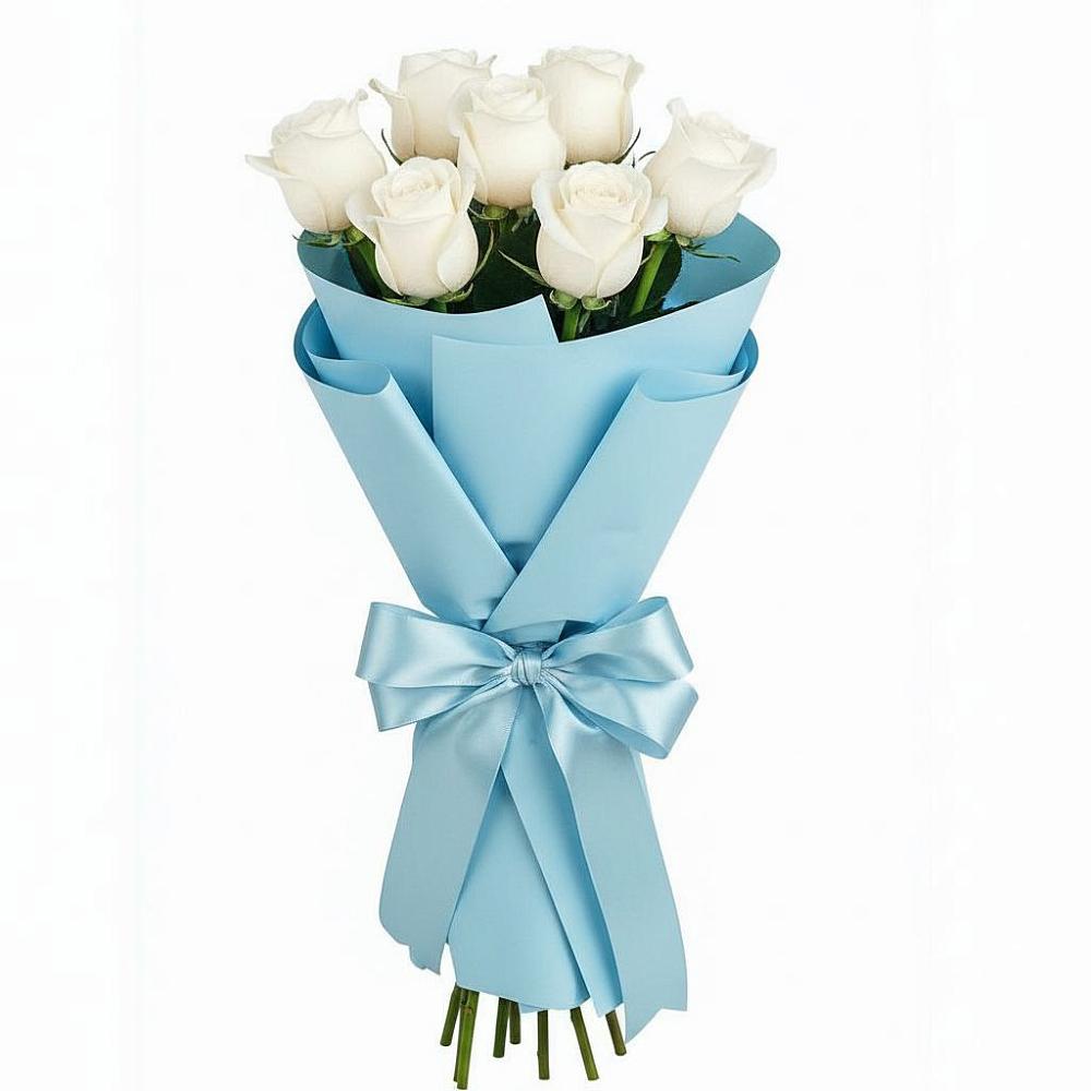 Букет 7 белых роз Проуд в Алексеевка Уфимский район