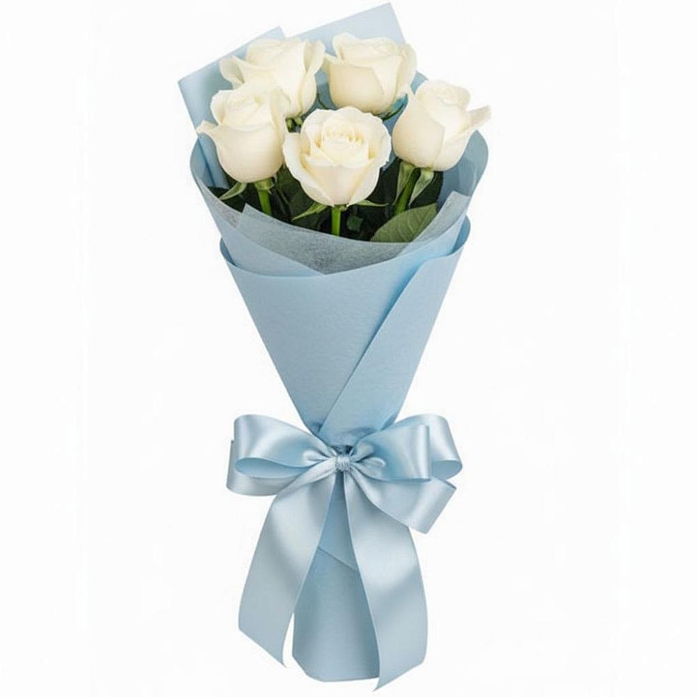 Букет 5 Белых роз Проуд в Алексеевка Уфимский район