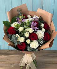 Букет цветов из:  Розы и Альстромерии в Алексеевка Уфимский район