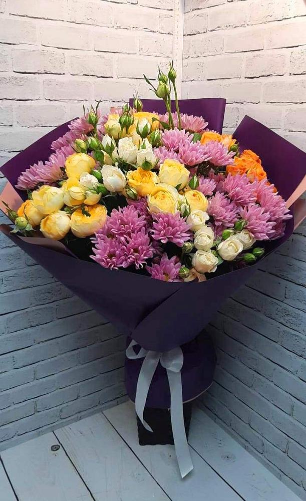Букет цветов из: Хризантемы и Розы в Алексеевка Уфимский район