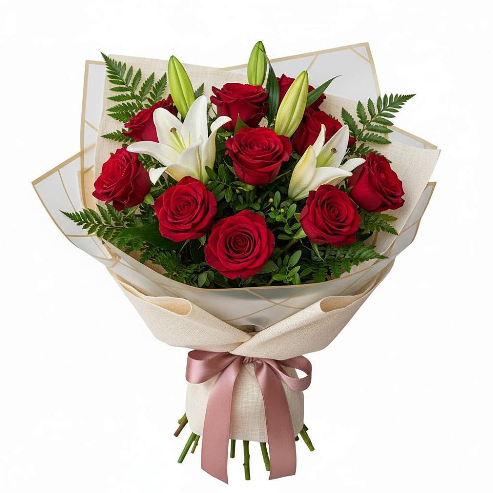 Букет цветов из: Лилии и Розы в Алексеевка Уфимский район