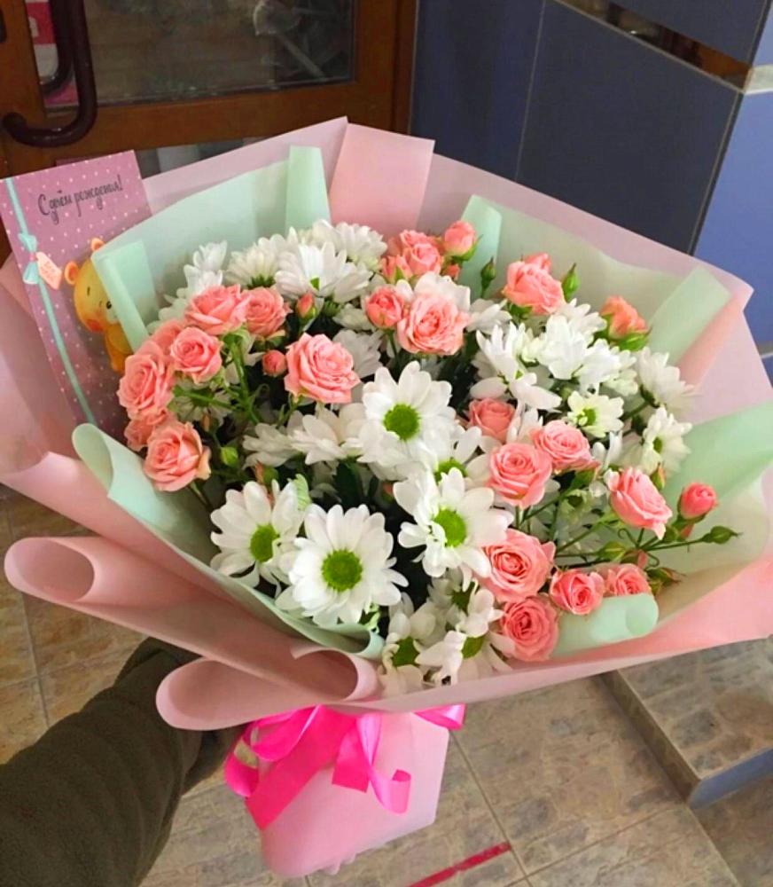 Букет цветов из: Розы и Хризантемы в Алексеевка Уфимский район