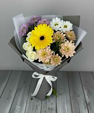 Букет цветов из:  Розы, Герберы и Хризантемы в Алексеевка Уфимский район