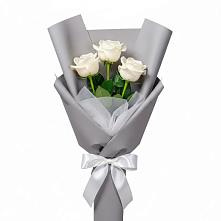 Букет 3 белые розы в Алексеевка Уфимский район