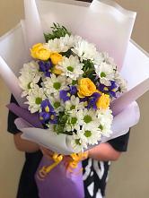 Букет цветов из:  Ирисы, Хризантемы и Розы #REPLACE_PRED# Алексеевка Уфимский район