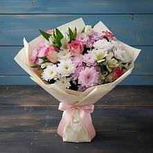 Букет цветов из:  Хризантемы, Альстромерии и Розы #REPLACE_PRED# Алексеевка Уфимский район