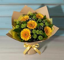 Букет цветов из:  Герберы и Хризантемы в Алексеевка Уфимский район
