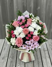 Букет цветов из:  Альстромерии, Гвоздики, Розы и Хризантемы #REPLACE_PRED# Алексеевка Уфимский район