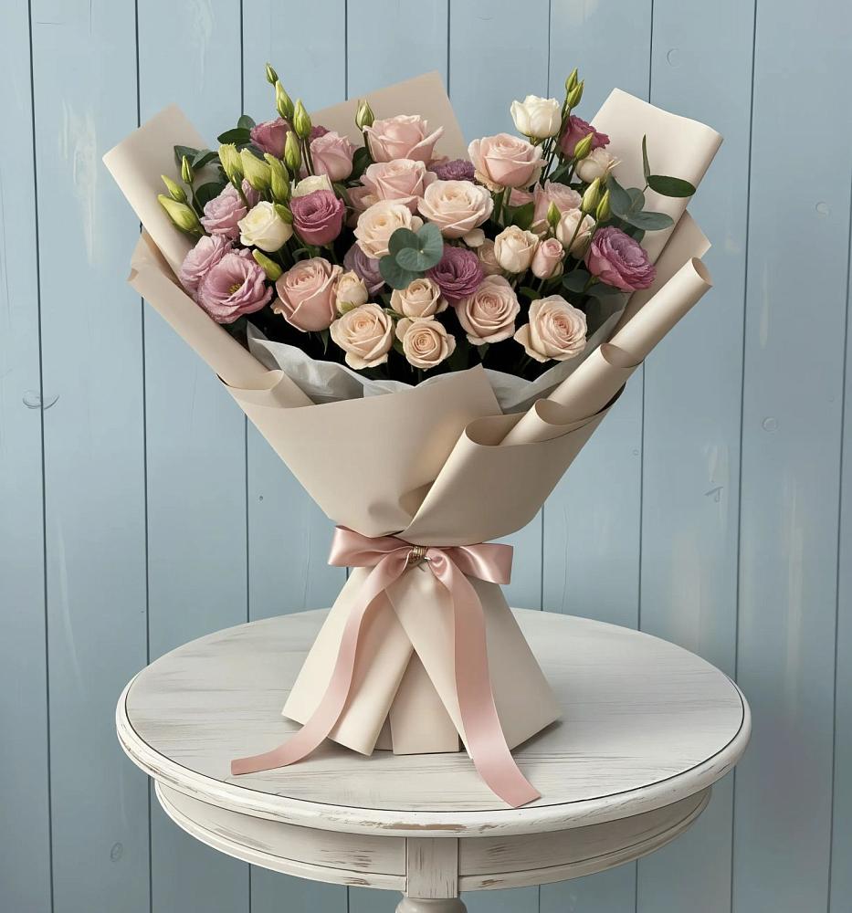 Букет цветов из: Розы и Лизиантусы в Алексеевка Уфимский район