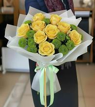Букет цветов из:  Хризантемы и Розы в Алексеевка Уфимский район