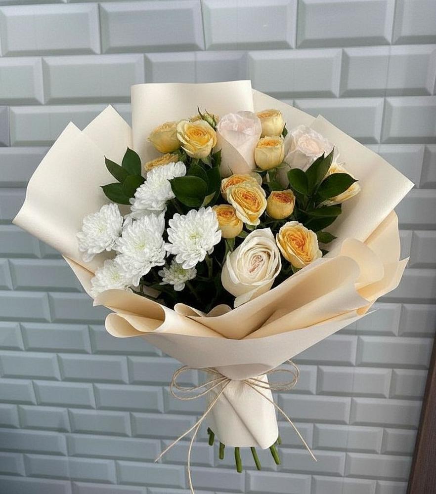 Букет цветов из: Розы и Хризантемы в Алексеевка Уфимский район