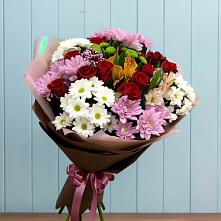 Букет цветов из:  Розы, Хризантемы и Альстромерии в Алексеевка Уфимский район