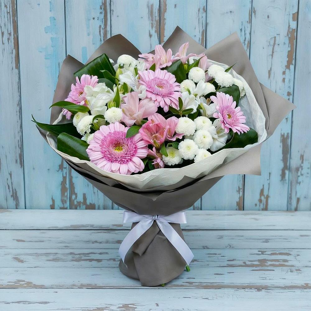 Букет цветов из: Герберы, Альстромерии и Хризантемы в Алексеевка Уфимский район