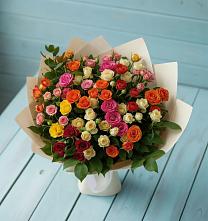 Букет Микс из разноцветных кустовых роз в Алексеевка Уфимский район